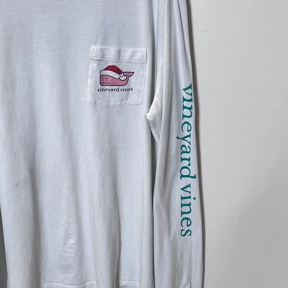 Vineyard Vines Naughty Nice Whale Santa Christmas Long Sleeve Tee - Picture 4 of 13